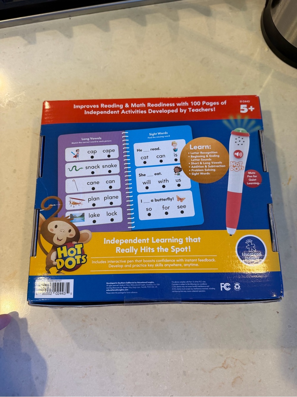Hot Dots Kindergarten 5+ Essentials Interactive Reading & Math Book - Picture 4 of 4
